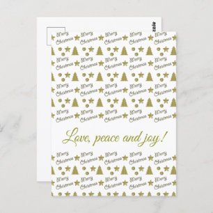 Weihnachtsgeist - goldene Sterne, Weihnachtsbäume Postkarte