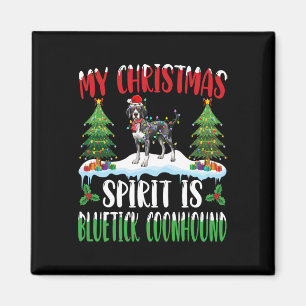 Weihnachtsgeist ist Bluetick Coonhound mit San Magnet