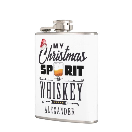 Weihnachtsgeist ist Whiskey Bourbon Xmas Geschenk Flachmann (Links)