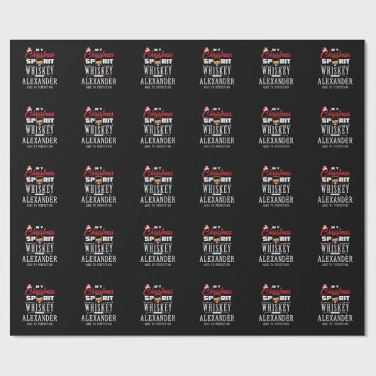 Weihnachtsgeist ist Whiskey Bourbon Xmas Geschenk Geschenkpapier (Flach)