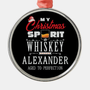 Weihnachtsgeist ist Whiskey Bourbon Xmas Geschenk Ornament Aus Metall