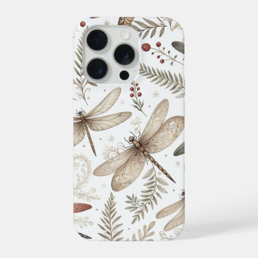 Weihnachtsgeist Libellen iPhone Hülle (Rückseite)