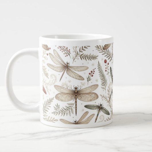 Weihnachtsgeist Libellen Jumbo-Tasse (Links)