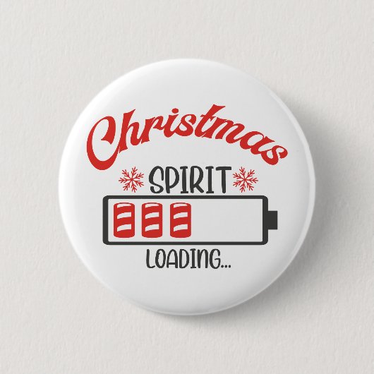 Weihnachtsgeist Loading Funny Holiday Button (Vorderseite)