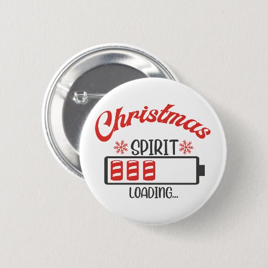 Weihnachtsgeist Loading Funny Holiday Button (Vorne & Hinten)