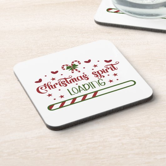 Weihnachtsgeist Loading Funny Holiday Getränkeuntersetzer (Linke Seite)
