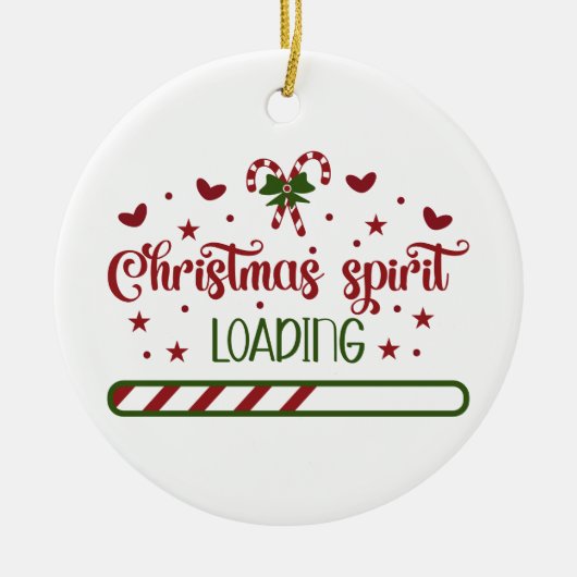 Weihnachtsgeist Loading Funny Holiday Keramik Ornament (Vorne)
