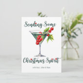 Weihnachtsgeist mit Cranberries senden Karte (Stehend Vorderseite)