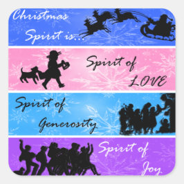 Weihnachtsgeist Quadratischer Aufkleber