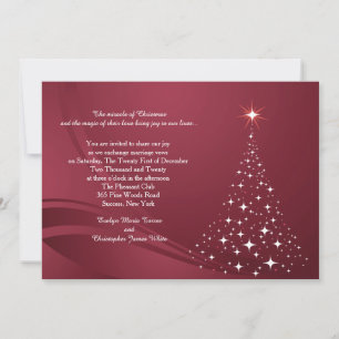 Weihnachtsgeist-Rote Hochzeitseinladung Einladung