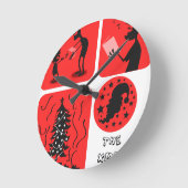 Weihnachtsgeist Runde Wanduhr (Winkel)