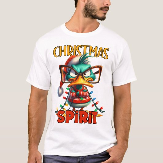 Weihnachtsgeist - Sarcastic Grumpy Duck Weihnachte T-Shirt (Vorderseite)
