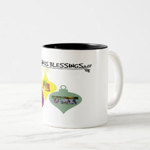 Weihnachtsgeist Trio religiöser Ornamente Zweifarbige Tasse