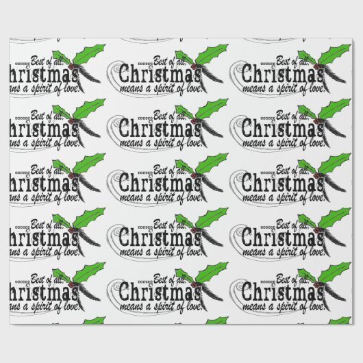 Weihnachtsgeist und Liebe Geschenkpapier (Flach)
