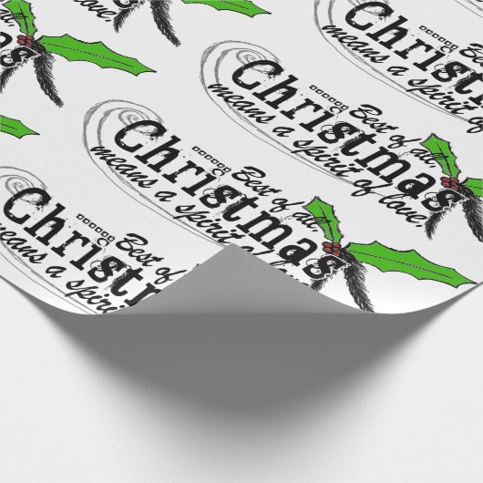 Weihnachtsgeist und Liebe Geschenkpapier (Ecke)