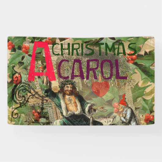 Weihnachtsgeister Gegenwart Illustration Scrooge Banner (Horizontal)