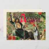 Weihnachtsgeister Gegenwart Illustration Scrooge Einladung (Vorne/Hinten)