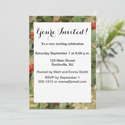 Weihnachtsgeister Gegenwart Illustration Scrooge Einladung (Stehend Vorderseite)