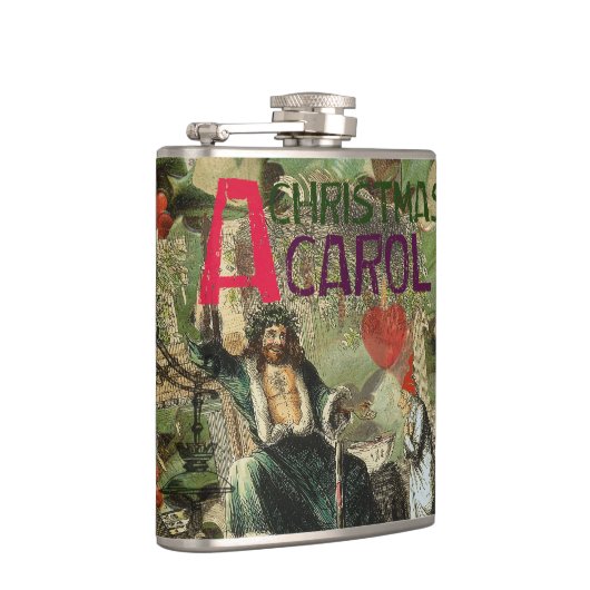 Weihnachtsgeister Gegenwart Illustration Scrooge Flachmann (Rechts)