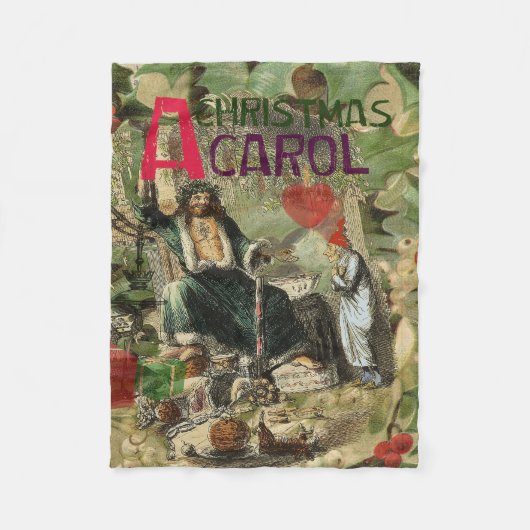 Weihnachtsgeister Gegenwart Illustration Scrooge Fleecedecke (Vorderseite)