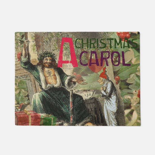 Weihnachtsgeister Gegenwart Illustration Scrooge Fußmatte (Vorderseite)