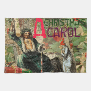 Weihnachtsgeister Gegenwart Illustration Scrooge Geschirrtuch