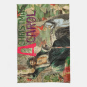 Weihnachtsgeister Gegenwart Illustration Scrooge Geschirrtuch (Vertikal)