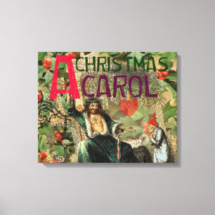 Weihnachtsgeister Gegenwart Illustration Scrooge Leinwanddruck