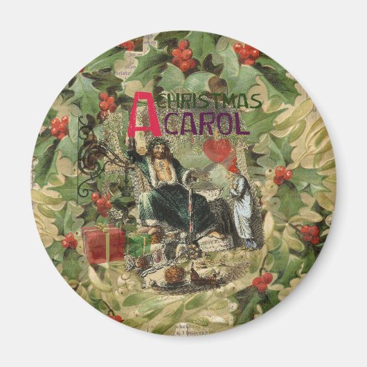 Weihnachtsgeister Gegenwart Illustration Scrooge Magnet (Vorne)