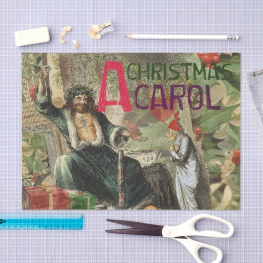 Weihnachtsgeister Gegenwart Illustration Scrooge Seidenpapier (Handwerk)