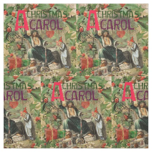 Weihnachtsgeister Gegenwart Illustration Scrooge Stoff (Muster)
