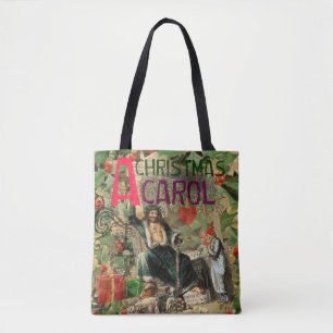 Weihnachtsgeister Gegenwart Illustration Scrooge Tasche