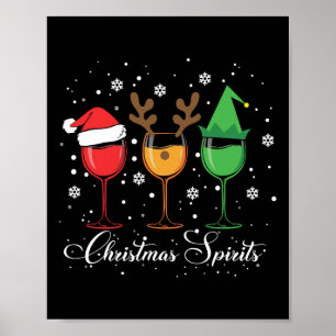 Weihnachtsgeister Gläser Wein Funny Weihnachten We Poster