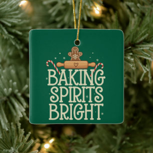 Weihnachtsgeister hell backen Lustiges Weihnachten Keramikornament
