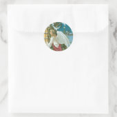 Weihnachtsgel am Fenster Runder Aufkleber (Tasche)