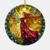 Weihnachtsgel auf festem Glas Keramik Ornament (Vorne)