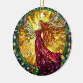 Weihnachtsgel auf festem Glas Keramik Ornament (Links)