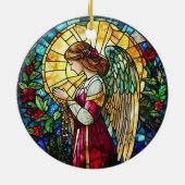 Weihnachtsgel auf festem Glas Keramik Ornament (Hinten)