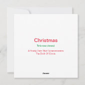 "Weihnachtsgel aus der ganzen Welt" Feiertagskarte (Rückseite)