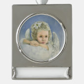 Weihnachtsgel Banner-Ornament Silber (Vorderseite)