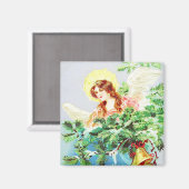 Weihnachtsgel & Bell Vintag Magnet (Vorderseite/Rückseite)