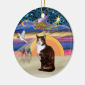 Weihnachtsgel - Calico Cat (Amer. Kurze Haare) Keramik Ornament (Links)