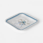 Weihnachtsgel des Glaubens Elegantes Blaues Gold Pappteller (Gewinkelt)