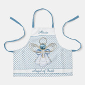 Weihnachtsgel des Glaubens Gold Filigree Blue Dots Schürze (Vorderseite)