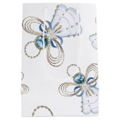 Weihnachtsgel des Glaubens Random Muster Collage Mittlere Geschenktüte (Rückseite)