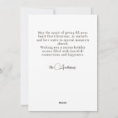 Weihnachtsgel Feiertagskarte (Rückseite)