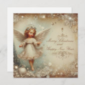 Weihnachtsgel Feiertagskarte (Vorne/Hinten)