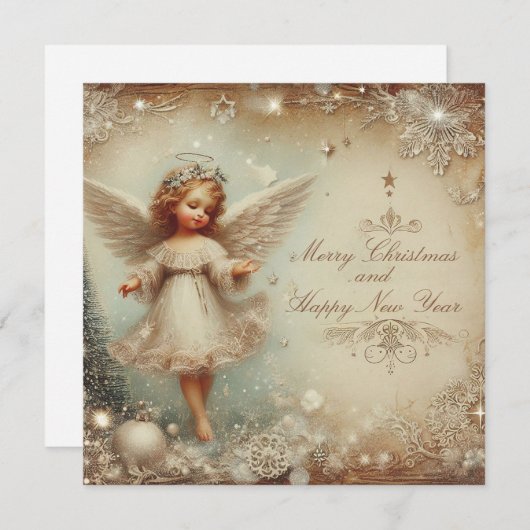 Weihnachtsgel Feiertagskarte (Vorne/Hinten)