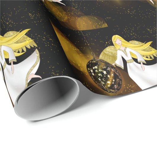 Weihnachtsgel Geschenkpapier (Rolleneckpunkt)