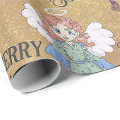 Weihnachtsgel Geschenkpapier (Rolleneckpunkt)